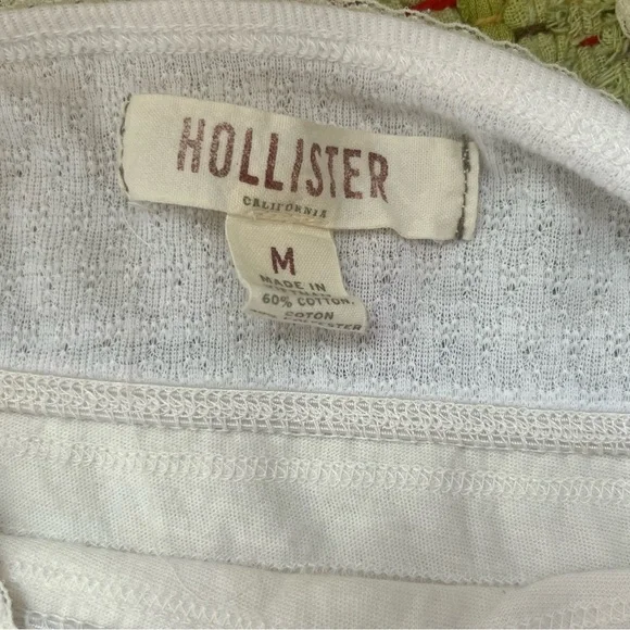 Hollister y2k white/cream cotton tank SZ MD - Picture 7 of 8